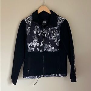The North Face Black Ski Jacket with Floral Design